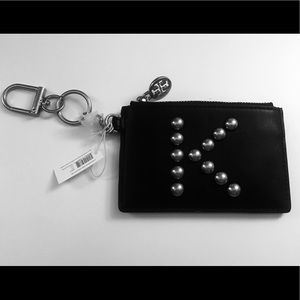 Tory Burch Monogram card case key ring